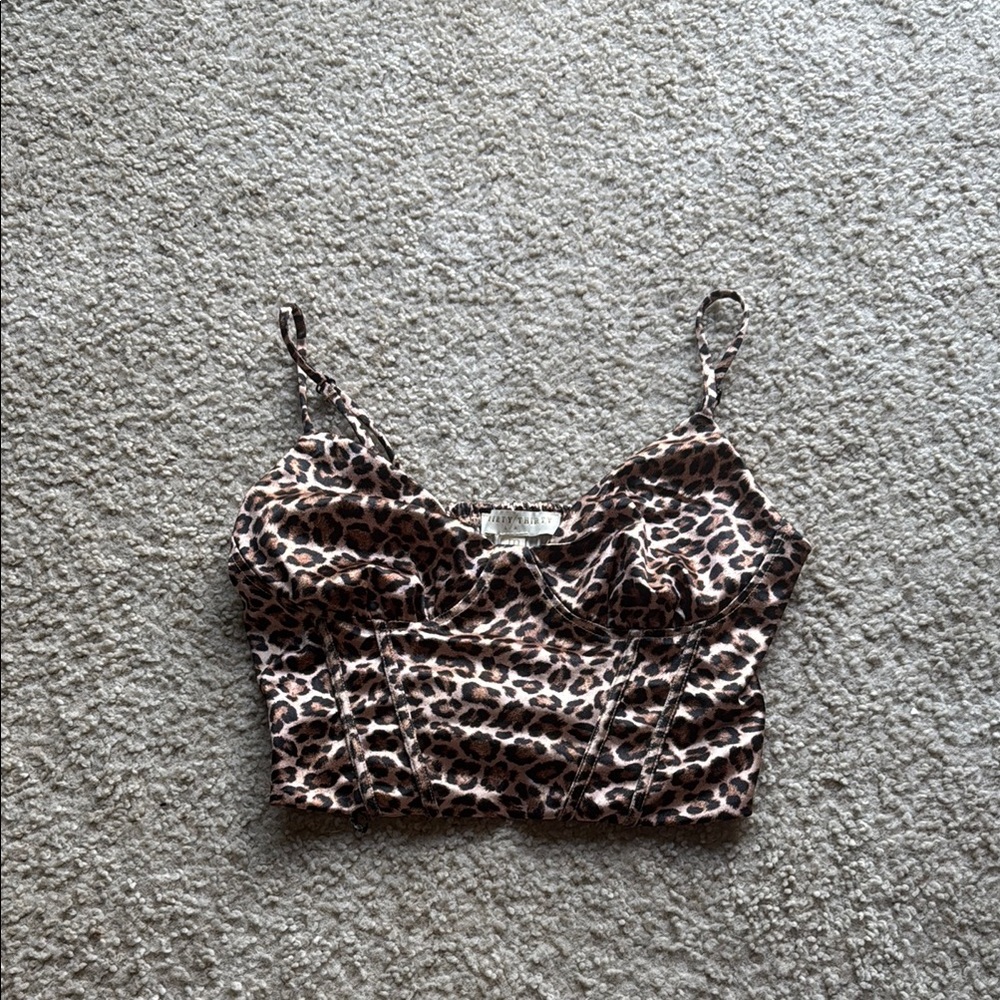Leopard Print Corset Top - Adjustable Straps